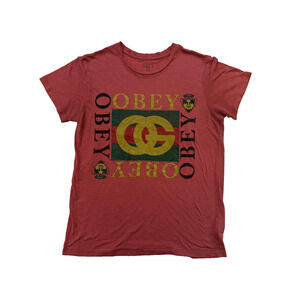 Obey Shirt Mens Small OBEY Interlock Gucci Parody Streetwear Skate Urban